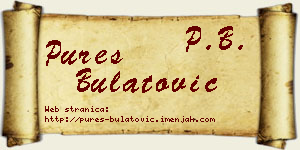 Pureš Bulatović vizit kartica